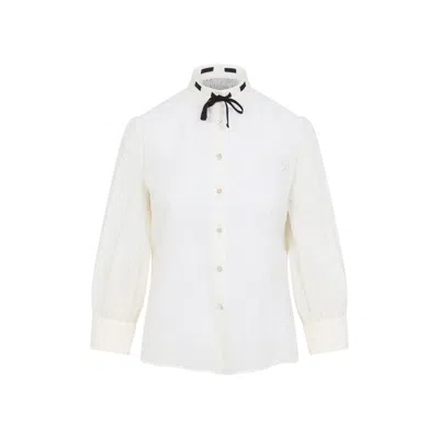 Valentino Soft Cotton Blend Shirt In White