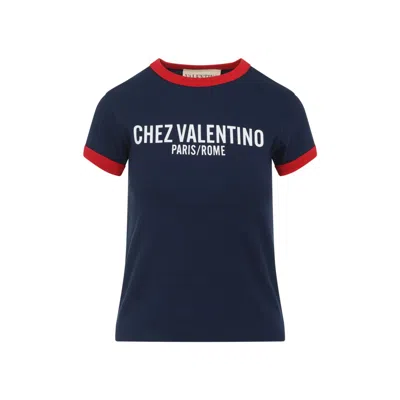 Valentino Soft Cotton Stylish T-shirt In Blue