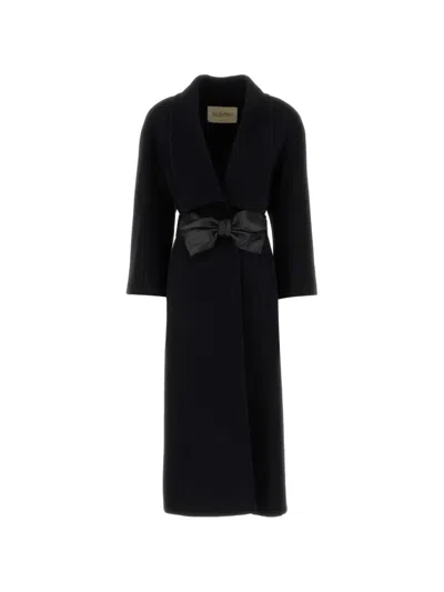 Valentino Soft Drap Coat In Schwarz