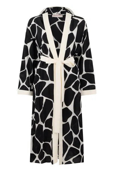 Valentino Soft Fabric Robe In Black