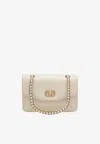Valentino Garavani  Garavani Djuna Medium Chain Bag In Nappa Leather Woman Butter Uni In White