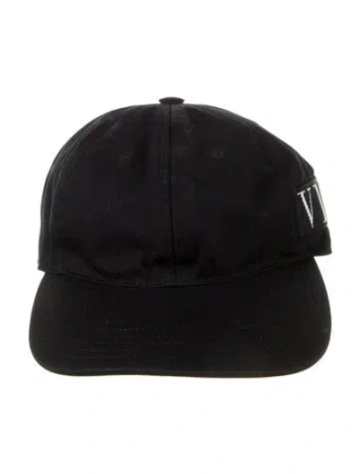 Pre-owned Valentino Garavani Solid Baseball Cap In Black