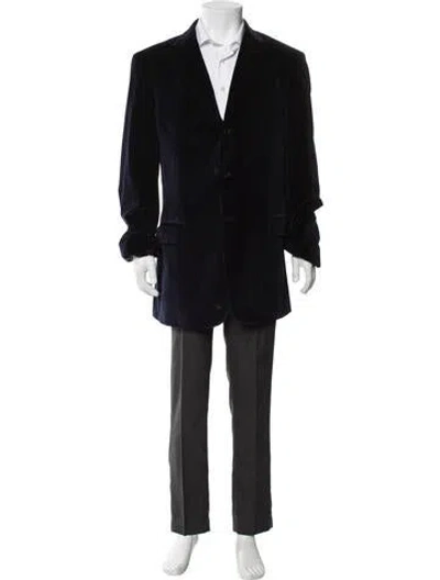 Pre-owned Valentino Solid Blazer In Blue