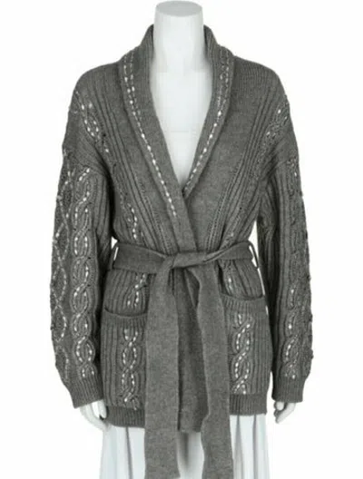 Pre-owned Valentino Solid Cardigan W/ Tags In Grey