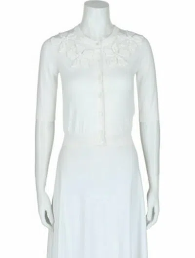 Pre-owned Valentino Solid Cardigan W/ Tags In White