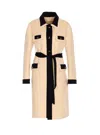 Valentino Ivory Black Single-breasted Coat In Neutral