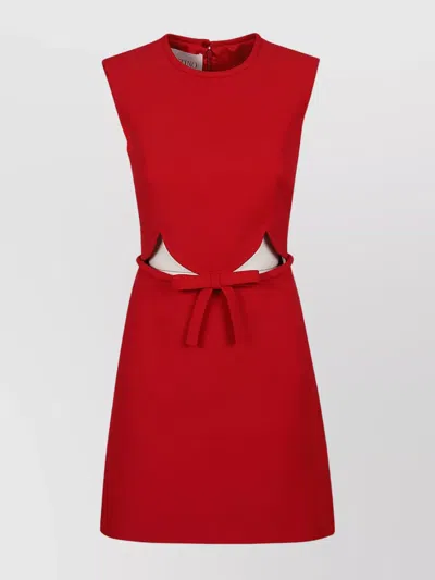 Valentino Solid Crepe Couture Dress In Red