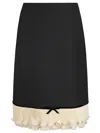 Valentino Solid Crepe Couture Skirt In Black