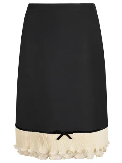 Valentino Solid Crepe Couture Skirt In Black