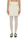 Valentino Solid Crepe Couture Skirt In Ivory