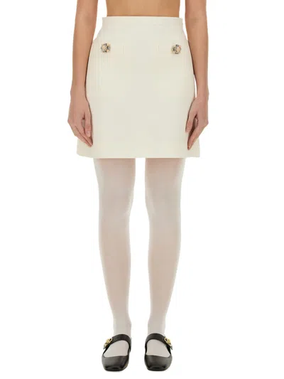 VALENTINO SOLID CREPE COUTURE SKIRT