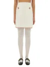Valentino Solid Crepe Couture Skirt In White