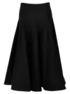 Valentino Crepe Couture Wool-blend Midi Skirt In Black
