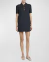 VALENTINO SOLID CREPE SHORT-SLEEVE MINI POLO SHIRTDRESS