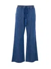 Valentino Solid Denim Pants In Blue