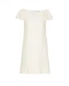 Valentino Ruffled Wool And Silk-blend Crepe Mini Dress In White