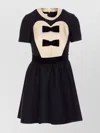 Valentino Double-bow Mini Dress In Wool