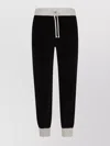 Valentino Solid Ribbed Cuffs Elastic Waistband Trousers