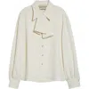 Valentino Solid Silk Cady Couture Button-up Shirt In White