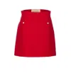 Valentino High Waist Skirt Heart-shaped Buttons In Red