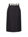 Valentino Garavani Women Skirt With Leather Details In Black