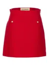 Valentino Crepe Couture Skirt With Heart Jewel Buttons