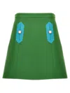 Valentino Green Logo Solid Skirt