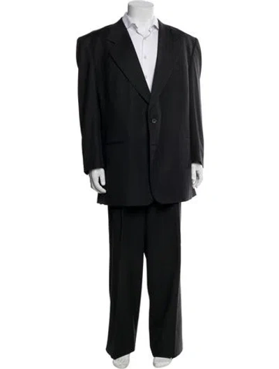 Pre-owned Valentino Solid Two Piece Suit In Gray