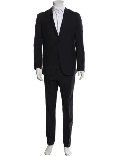 Pre-owned Valentino Solid Wool Two Piece Suit Set In Blue