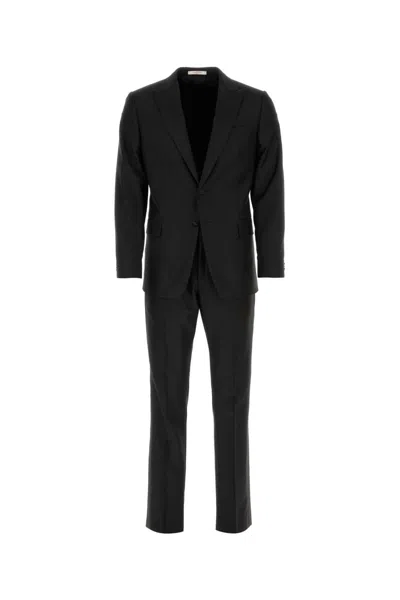 Valentino Sophisticated Black Wool Suit For Contemporary Men