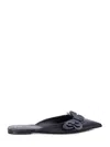 Valentino Garavani Women Flat Mules In Leather In Black