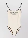 Valentino Spaghetti Straps Scoop Neckline High-cut Legs In White