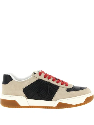 Valentino Garavani Sneakers Contrasting Panels Perforated Detailing Rubber Sole In Multi