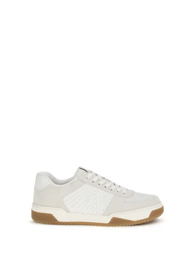 Valentino Garavani Signature Detail Ankle Padding Sneakers With Interchangeable Laces In White