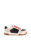 Valentino Sneakers Contrasting Panels Perforated Detailing Rubber Sole In Neutral