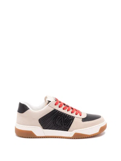 Valentino Garavani Sneakers Contrasting Panels Perforated Detailing Rubber Sole In Multi