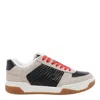 Valentino Sneakers Contrasting Panels Perforated Detailing Rubber Sole In Neutral