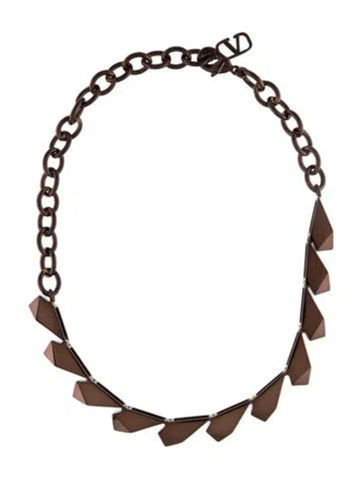 Pre-owned Valentino Garavani Spike Collar Necklace, 16" In Multi