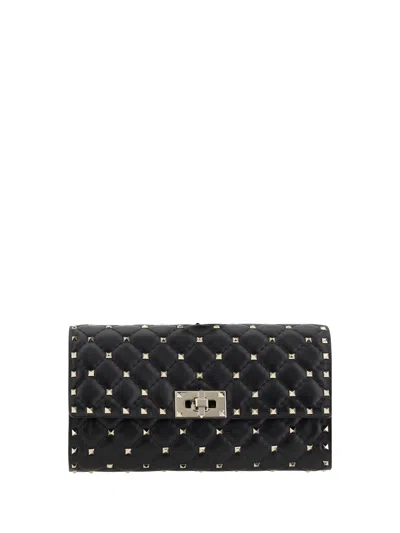 Valentino Garavani Spike Rockstud Shoulder Bag In Nero