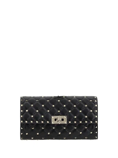 Valentino Garavani Spike Rockstud Shoulder Bag In Nero