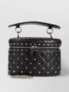 Valentino Spike Shoulder Bag Chain Strap In Black