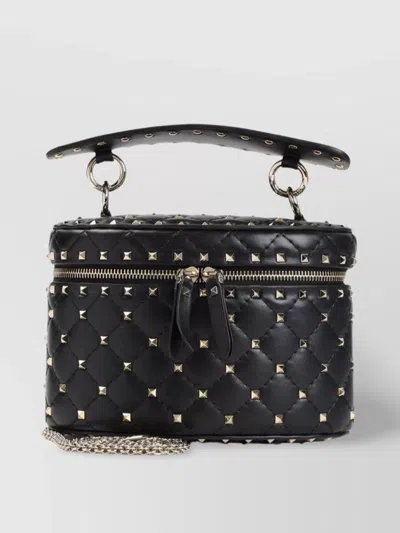 Valentino Garavani Spike Shoulder Bag Chain Strap In Black