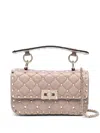 Valentino Spike Small Leather Shoulder Bag In Pink