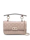 Valentino Spike Small Leather Shoulder Bag In White