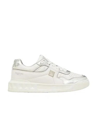 Valentino Garavani Spike-stud Detail Sneakers In White