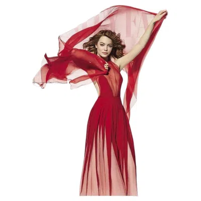 Pre-owned Valentino Spring 2017 Cherry Red Pink Silk Chiffon Evening Dress New
