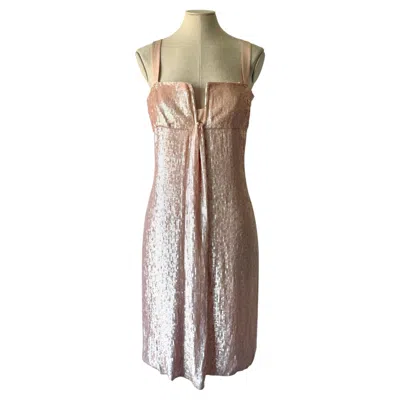 Pre-owned Valentino Spring Summer 2008 Blush Pink Fully Sequined Midi Dress