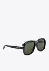 Valentino Vintage Black Acetate Sunglasses With Gold-tone Detail In Black