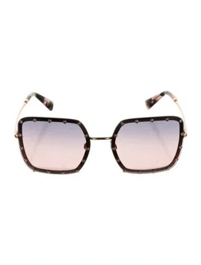 Pre-owned Valentino Square Gradient Sunglasses In Black