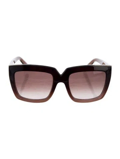 Pre-owned Valentino Square Gradient Sunglasses In Brown